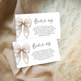 Elegant Pearl Bow Baby Shower Bokar för Baby Tilläggskort