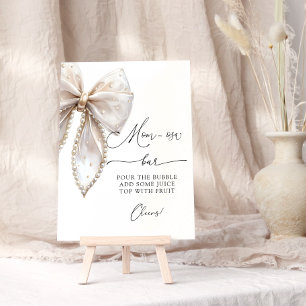 Elegant Pearl Bow Baby Shower Mamma-osa Pub Poster