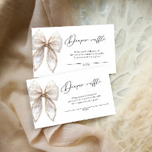 Elegant Pearl Bow Diaper Raffle Biljett