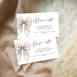 Elegant Pearl Bow Diaper Raffle Biljett Tilläggskort