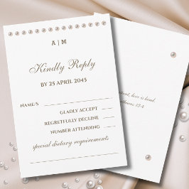 Elegant Pearl Christian Wedding RSVP Card  OSA Kort