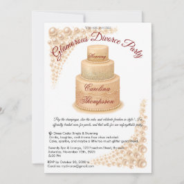 Elegant Pearl & Glitter Divorce Party Glamous Inbjudningar