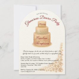 Elegant Pearl & Glitter Divorce Party Glamous Inbjudningar
