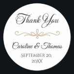 Elegant Pearl Gold Script Wedding Romantic Pearls Runt Klistermärke<br><div class="desc">Celebrate your special day in timeless style with this elegant wedding invitation featuring a luxurious pearl and gold design. The graceful gold flourish divider, delicate pearl accents, and soft grey background create a refined and romantic aesthetic. With a beautiful calligraphy font for the couple's names and a classic serif layout...</div>