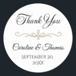 Elegant Pearl Gold Script Wedding Romantic Pearls Runt Klistermärke<br><div class="desc">Celebrate your special day in timeless style with this elegant wedding invitation featuring a luxurious pearl and gold design. The graceful gold flourish divider, delicate pearl accents, and soft grey background create a refined and romantic aesthetic. With a beautiful calligraphy font for the couple's names and a classic serif layout...</div>