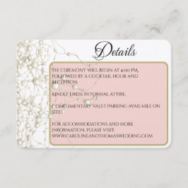 Elegant Pearl Gold Script Wedding Romantic Pearls Tilläggskort