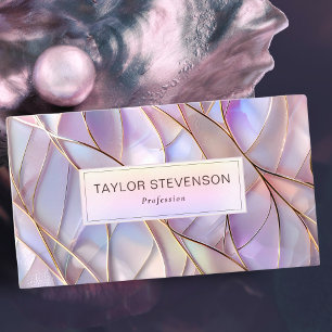 Elegant Pearl Irifallence HoloGrapel Pastel Visitkort