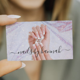 Elegant Pearl Nail Technician-Chic Visitkort