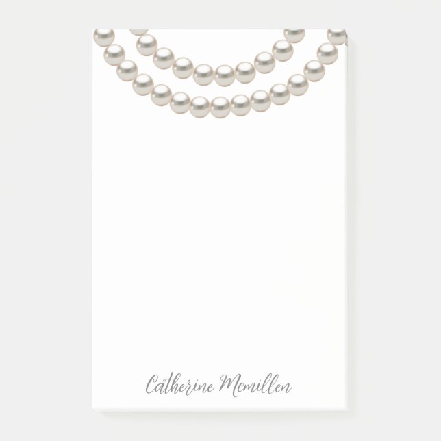 Elegant Pearl Necklace Post-it Block (Framsida)