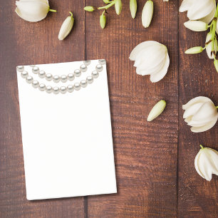 Elegant Pearl Necklace Post-it Block