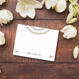Elegant Pearl Necklace Post-it Block