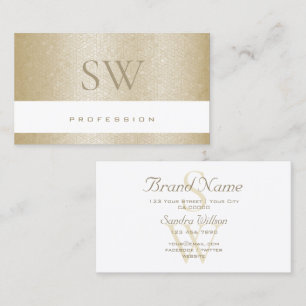 Elegant Pearl Pastel Beige Mönster med Monogram Visitkort