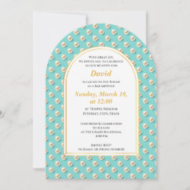 Elegant Pearl Pub Mitzvah-inbjudan Inbjudningar