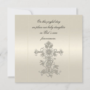 Elegant Pearl Satin Kor Baptism - inbjudningar