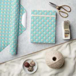 Elegant Pearl & Turcos Wrapping Papper Presentpapper