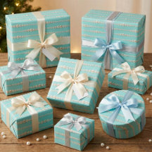 Elegant Pearl & Turcos Wrapping Papper