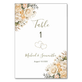 Elegant Pearl White och Elfenbenskusten Ro Bröllop Bordsnummer