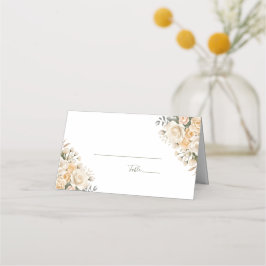 Elegant Pearl White och Elfenbenskusten Ro Bröllop Placeringskort