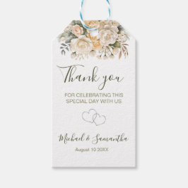 Elegant Pearl White och Elfenbenskusten Ro Bröllop Presentetikett