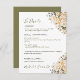 Elegant Pearl White och Elfenbenskusten Ro Bröllop Tilläggskort