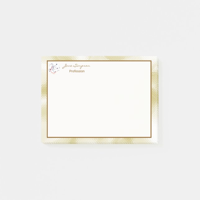 Elegant Pearlescent Gold Texture Post-it Block (Framsida)