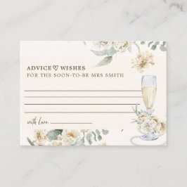 Elegant pearls and prosecco Bridal Shower Advice Tilläggskort