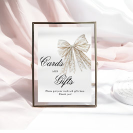 Elegant Pearls Bow Cards och Gåvor Poster