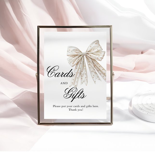 Elegant Pearls Bow Cards och Gåvor Poster (Skapare uppladdad)