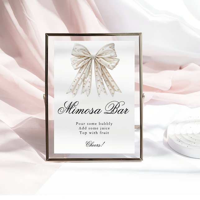 Elegant Pearls Bow Möhippa Mimosa Pub Poster (Skapare uppladdad)