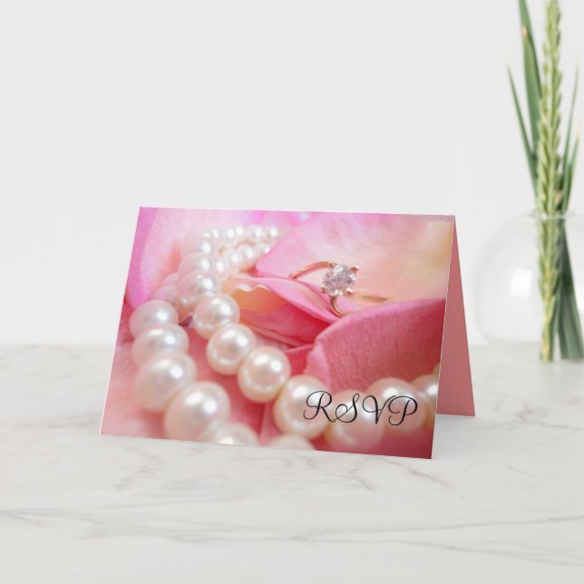 Elegant Pearls Bröllop Ring OSA kort (Framsida)
