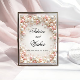 Elegant Pearls Möhippa Advice och Önskemål Poster