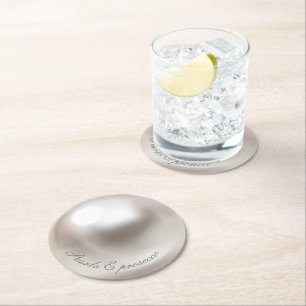 Elegant Pearls och åklagarmyndighetens möhippa Underlägg Papper Rund