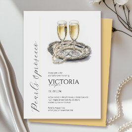 Elegant Pearls och Prosecco Möhippa Inbjudningar