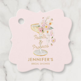 Elegant Pearls och Proseccos Rosa Gåvor Etiketter
