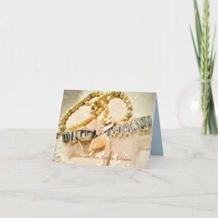 Elegant Pearls och Snöre Themsen Tack Kort