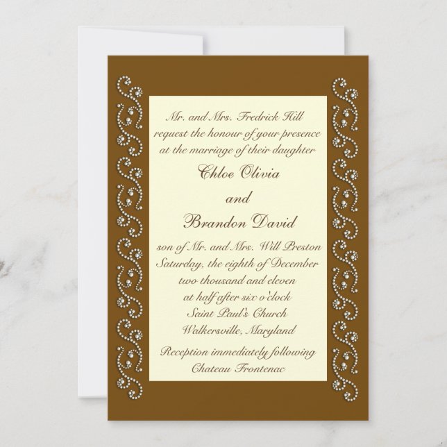Elegant Pearls on Cream Wedding Investigation Inbjudningar (Framsida)