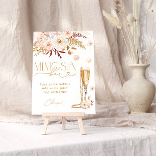 Elegant Pearls & Prosecco Blommigt Möhippa Mimosa Poster