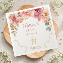 Elegant Pearls & Prosecco Bridal Shower Pappersservett