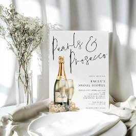 Elegant Pearls Prosecco Glass Möhippa Inbjudningar