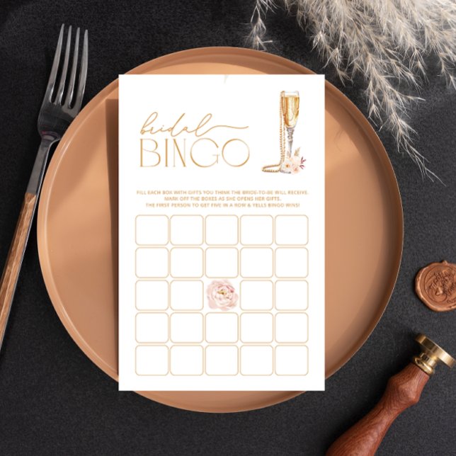 Elegant Pearls & Prosecco Möhippa Bingo Game (Skapare uppladdad)