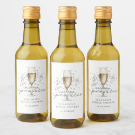 Elegant Pearls & Prosecco Möhippa Favoriter Vinetikett