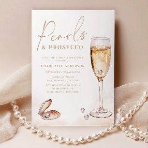 Elegant Pearls Prosecco Möhippa Inbjudningar