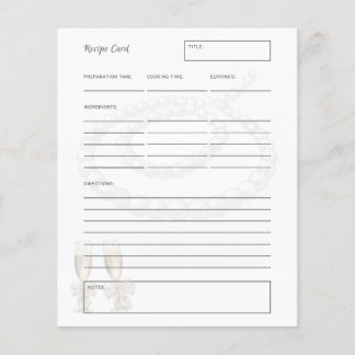 Elegant Pearls Prosecco Möhippa Recept Card