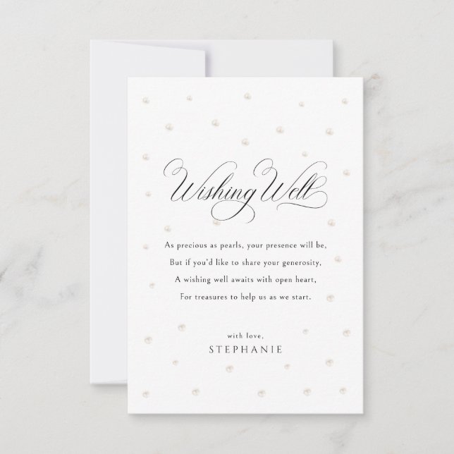 Elegant Pearls Wishing-brunnskort Tack Kort (Framsida)