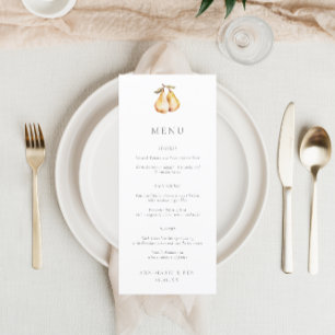 Elegant Pears Bröllop Menu Meny