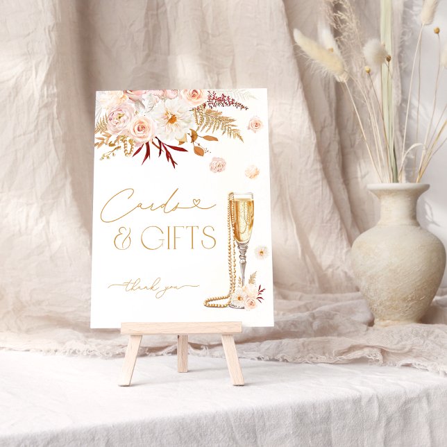 Elegant Pearts & Prosecco Blommigt Cards and Gifts Poster (Skapare uppladdad)
