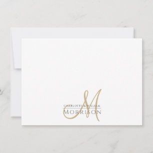 Elegant Peles Guld Black Monogram-Logotyp Anteckningskort