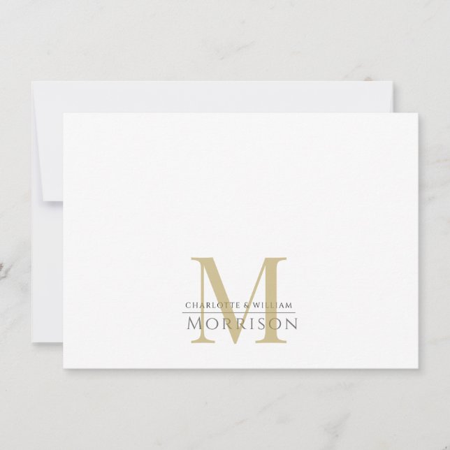 Elegant Peles Guld Black Monogram-Logotyp Anteckningskort (Framsida)