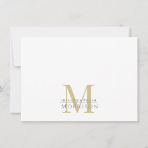 Elegant Peles Guld Black Monogram-Logotyp Anteckningskort