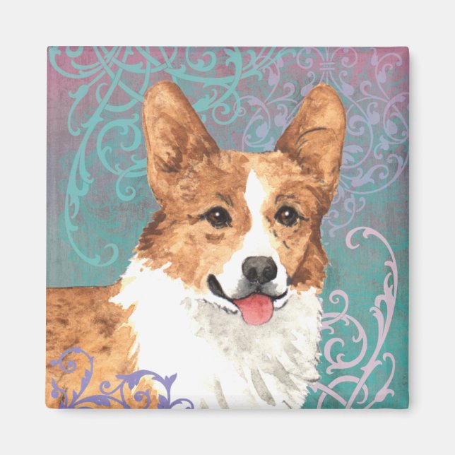 Elegant Pembroke Welsh Corgi Magnet (Framsidan)